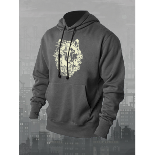 Wolf Printed Men's Stylish Hoodie