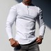 Men's Casual Slim Long-sleeved T-shirt Fitness Running Top Casual Slim Half-zip Men's Long-sleeved Bottoming Shirt