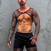 Men's Sheer Mesh Cutout Long Sleeve T-Shirt