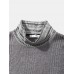 Men Rib Knit Ethnic Trim High Neck Pullover Casual Sweatshirt