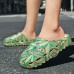 Men PVC Coconut Tree Print Soft Thick Sole Non Slip Comfy Breathable Summer Casual Home Slide Slippers