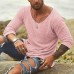 Men's Boho Loose Casual Long Sleeve Neck T-Shirt