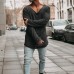 Men's Breathable Long Sleeve Wide Collar Long Sleeve Casual T-Shirt