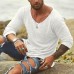 Men's Boho Loose Casual Long Sleeve Neck T-Shirt