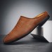 Men Microfiber Leather Soft Sole Non Slip Classical Solid Closed Toe Casual Slippers