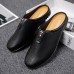 Men Breathable Soft Sole Sling Back Non Slip Closed Toe Casual Leather Slippers