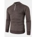 Mens Applique Half Zipped Front Pullover Knitted Sweaters