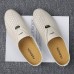 Men Cowhide Leather Hollow Out Non Slip Soft Sole Closed Toe Casual Slippers