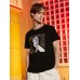 Mens Microphone Hand Graphic Short Sleeve Cotton T  Shirts