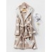 Mens Thick Star Print Home Sashes Plush Warm Hooded Sleepwear Robes With Pocket