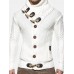 Mens Solid Color Knitted High Neck Single  Breasted Sweater Cardigans