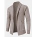 Mens Open Front Solid Color Knitted Long Sleeve Sweater Cardigans With Pocket