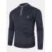 Mens Applique Half Zipped Front Pullover Knitted Sweaters