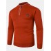 Mens Applique Half Zipped Front Pullover Knitted Sweaters